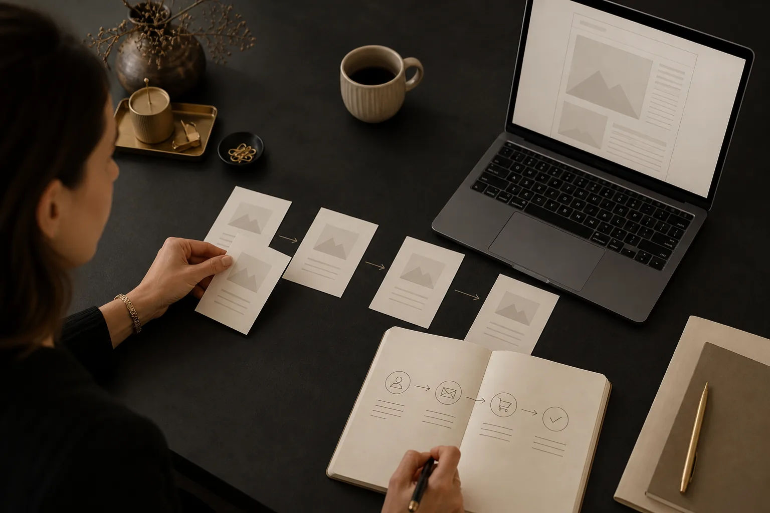Planeamento visual de uma sequência de email marketing